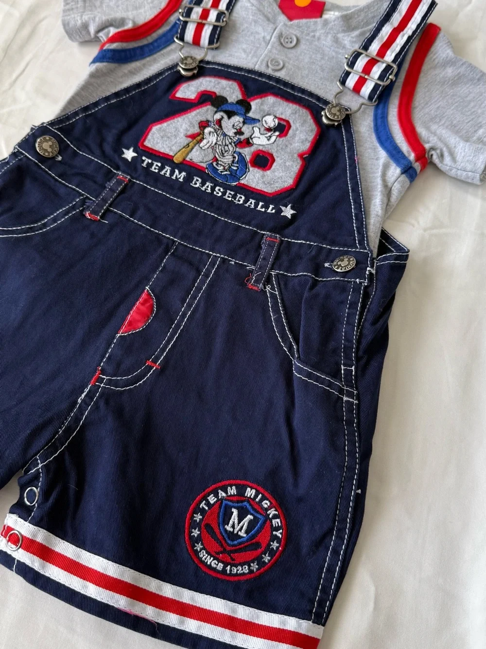 Vintage Y2K Mikey Mouse Two Piece Overall Set